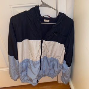 John Galt Brandy Melville Blue & White Windbreaker